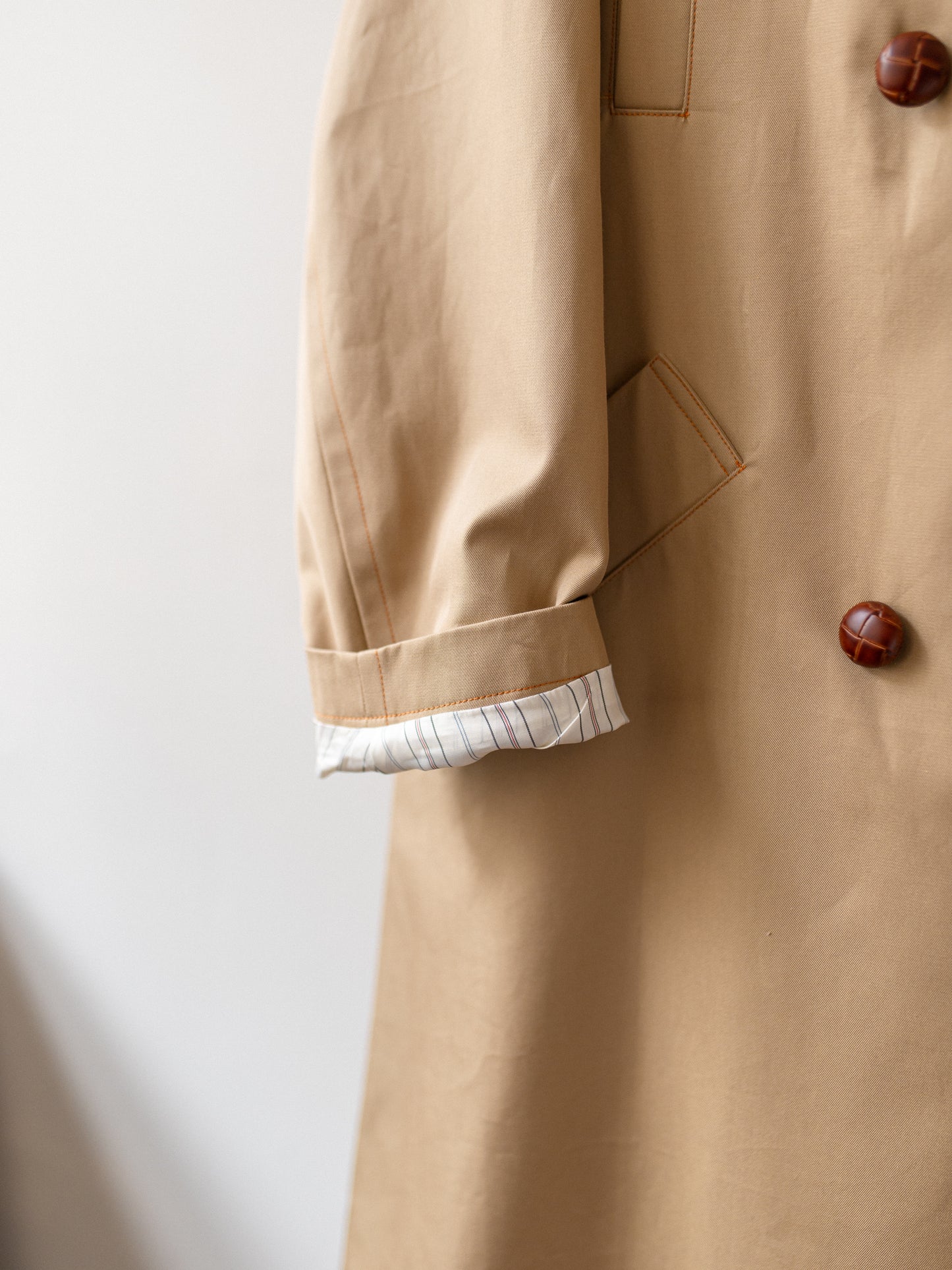 Long Peacoat Gabardine / Beige