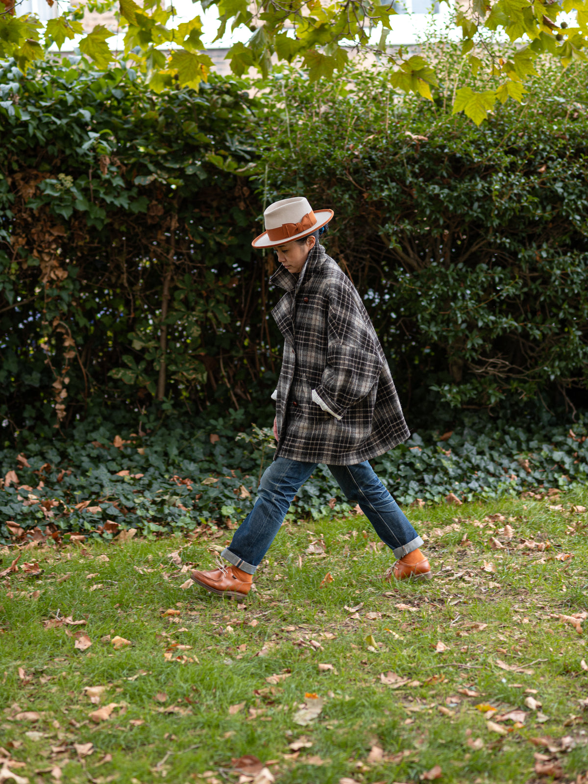Poncho / Brown Check Sonsie Tweed