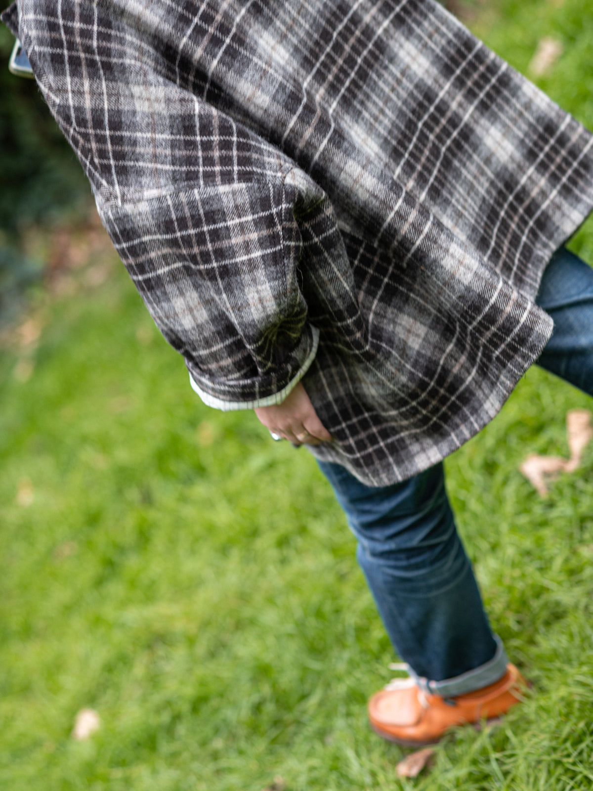 Poncho / Brown Check Sonsie Tweed
