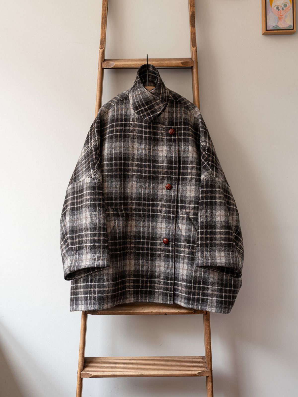 Poncho / Brown Check Sonsie Tweed
