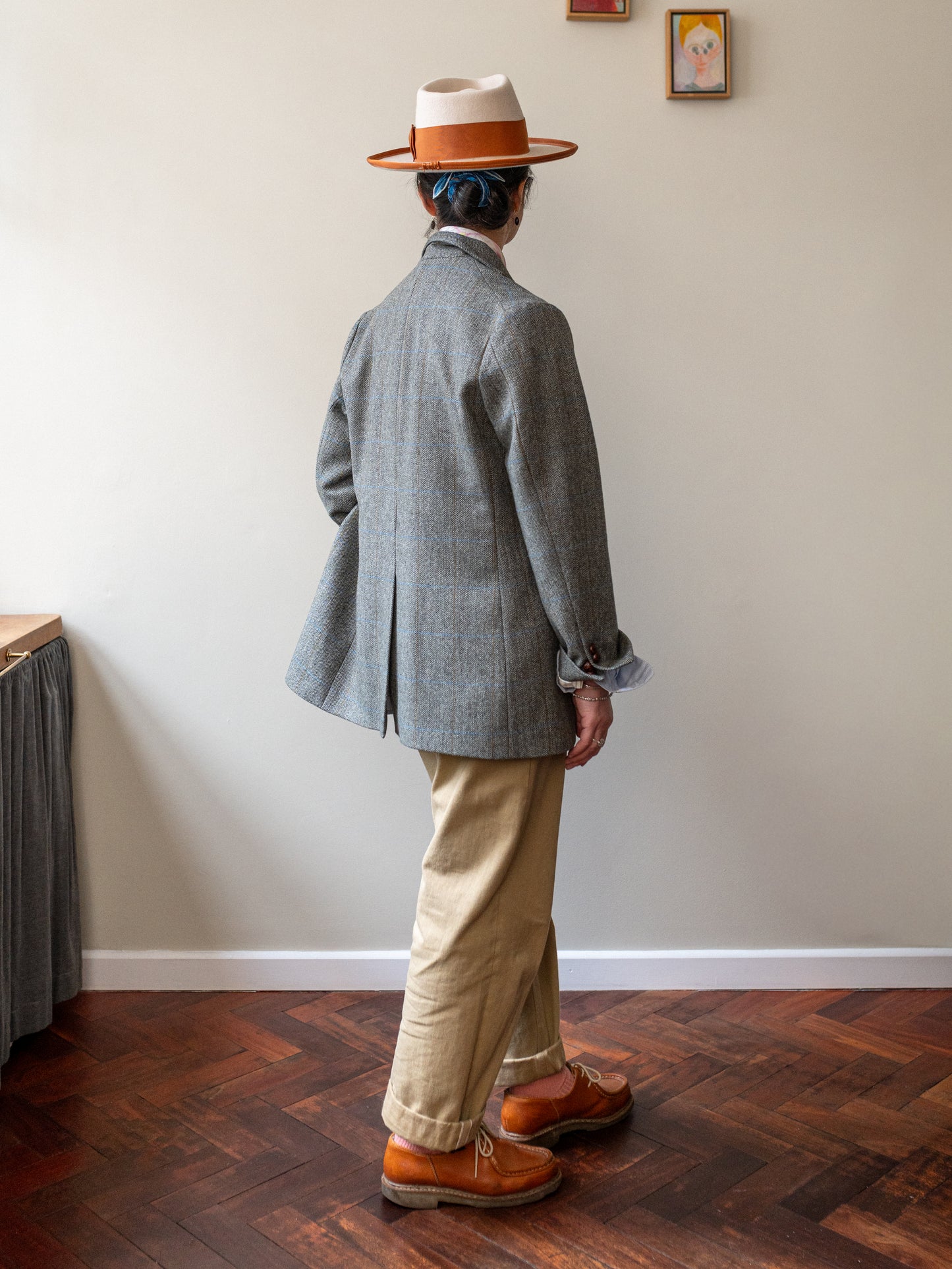 Scottish Merino Wool Blazer / Grey Herringbone