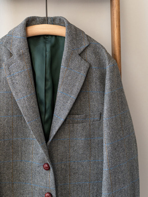 Scottish Merino Wool Blazer / Grey Herringbone