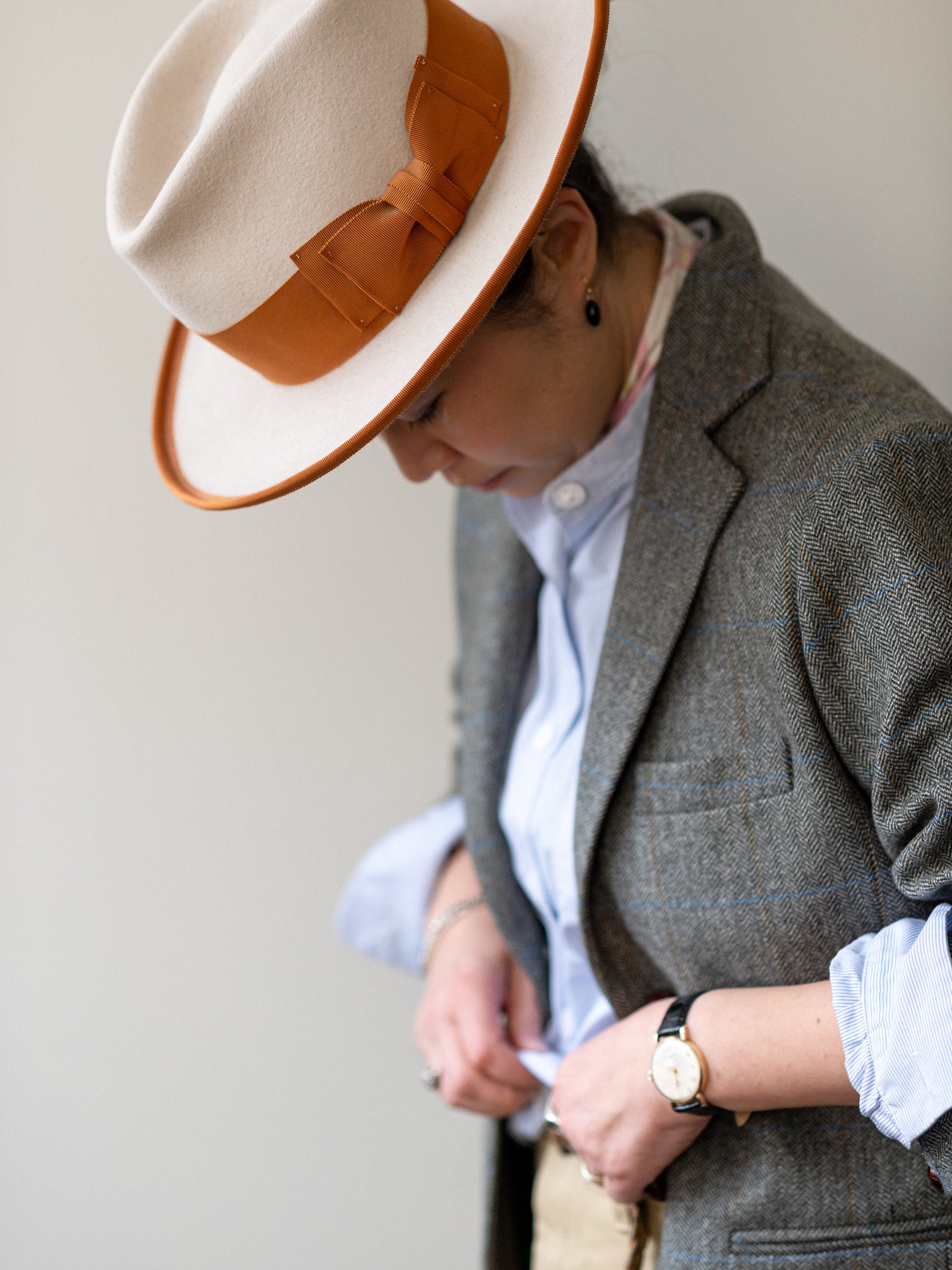 Scottish Merino Wool Blazer / Grey Herringbone