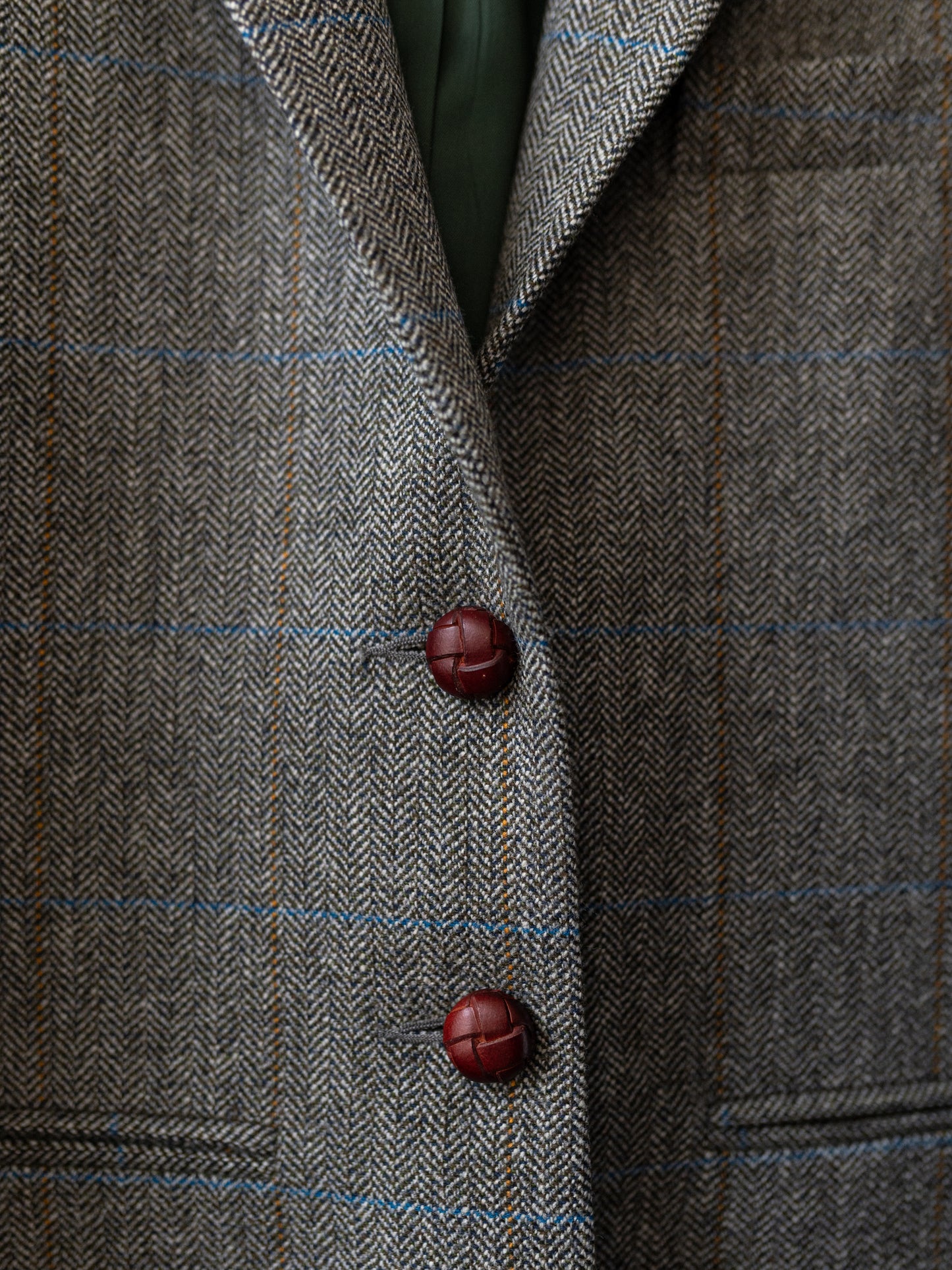 Scottish Merino Wool Blazer / Grey Herringbone