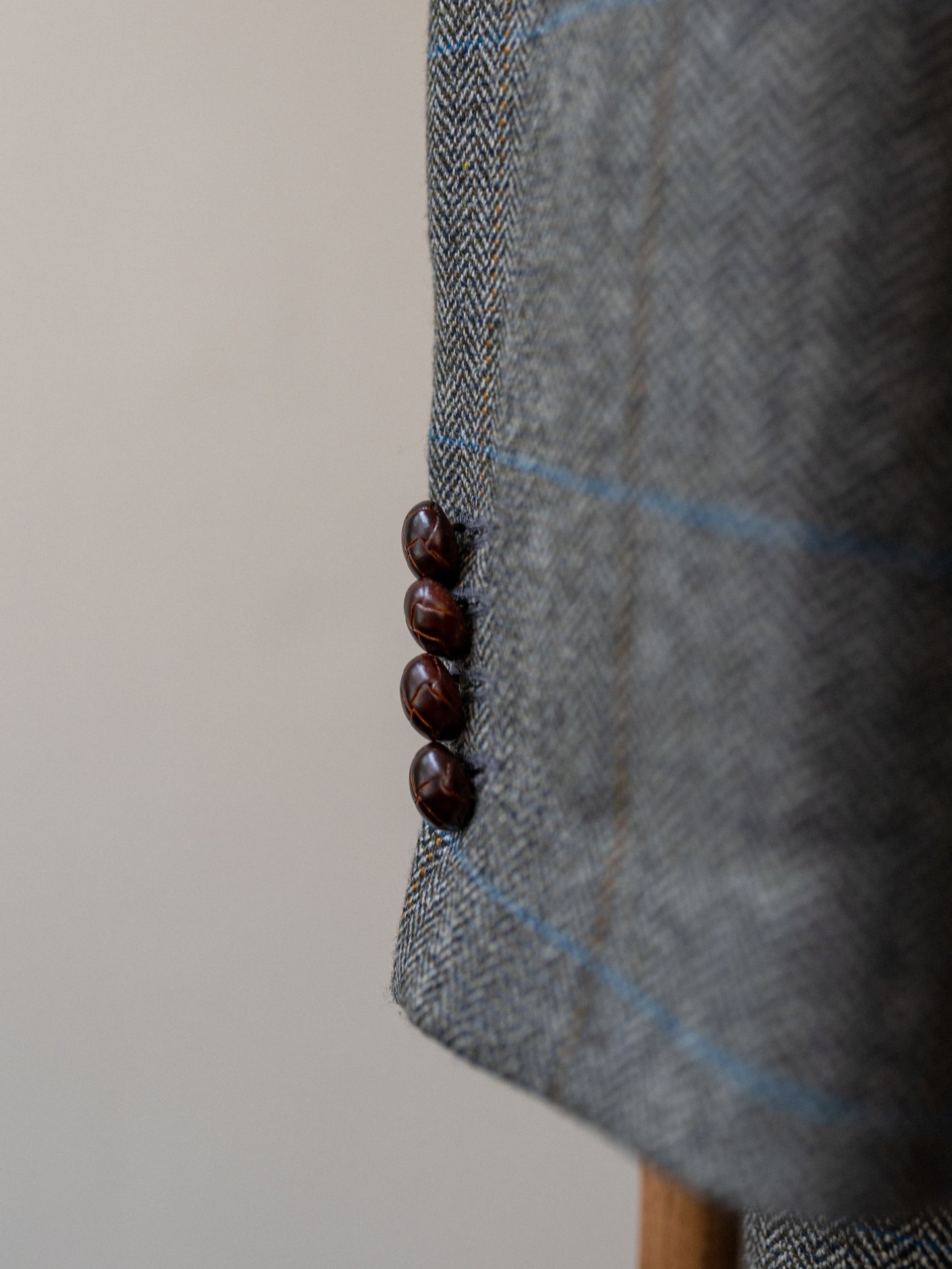 Scottish Merino Wool Blazer / Grey Herringbone