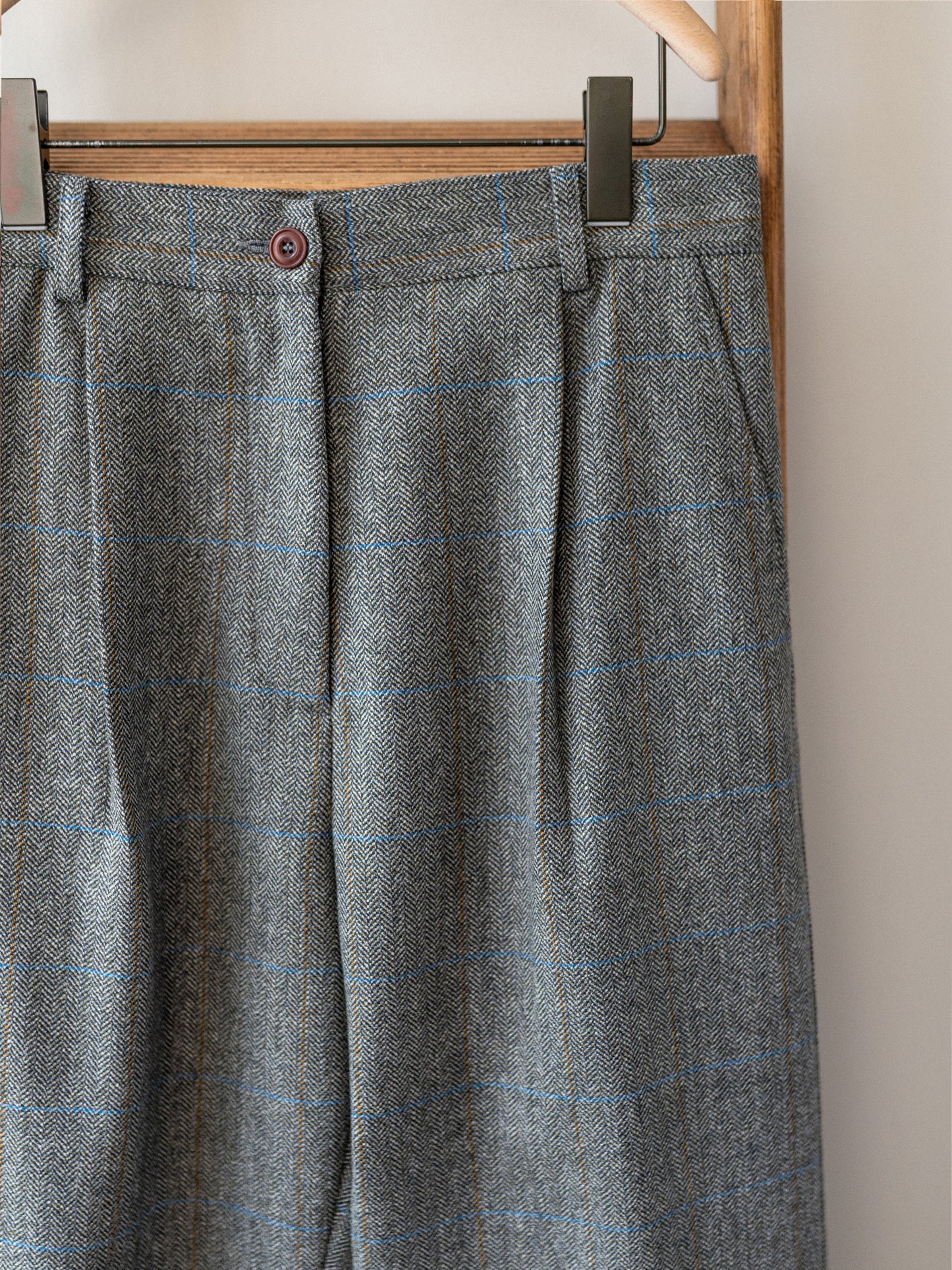 Scottish Merino Wool Trouser / Grey Herringbone