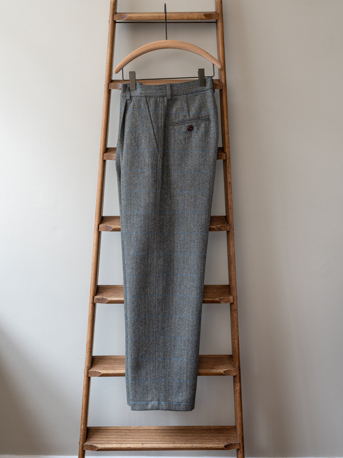 Scottish Merino Wool Trouser / Grey Herringbone