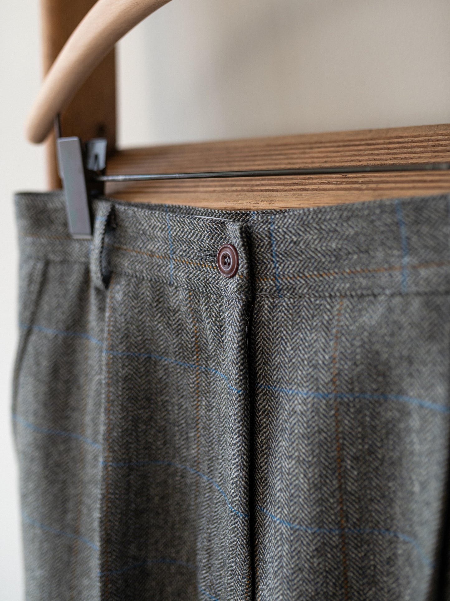 Scottish Merino Wool Trouser / Grey Herringbone