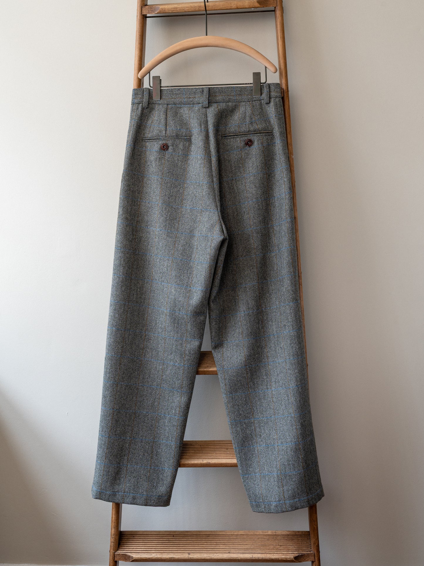 Scottish Merino Wool Trouser / Grey Herringbone