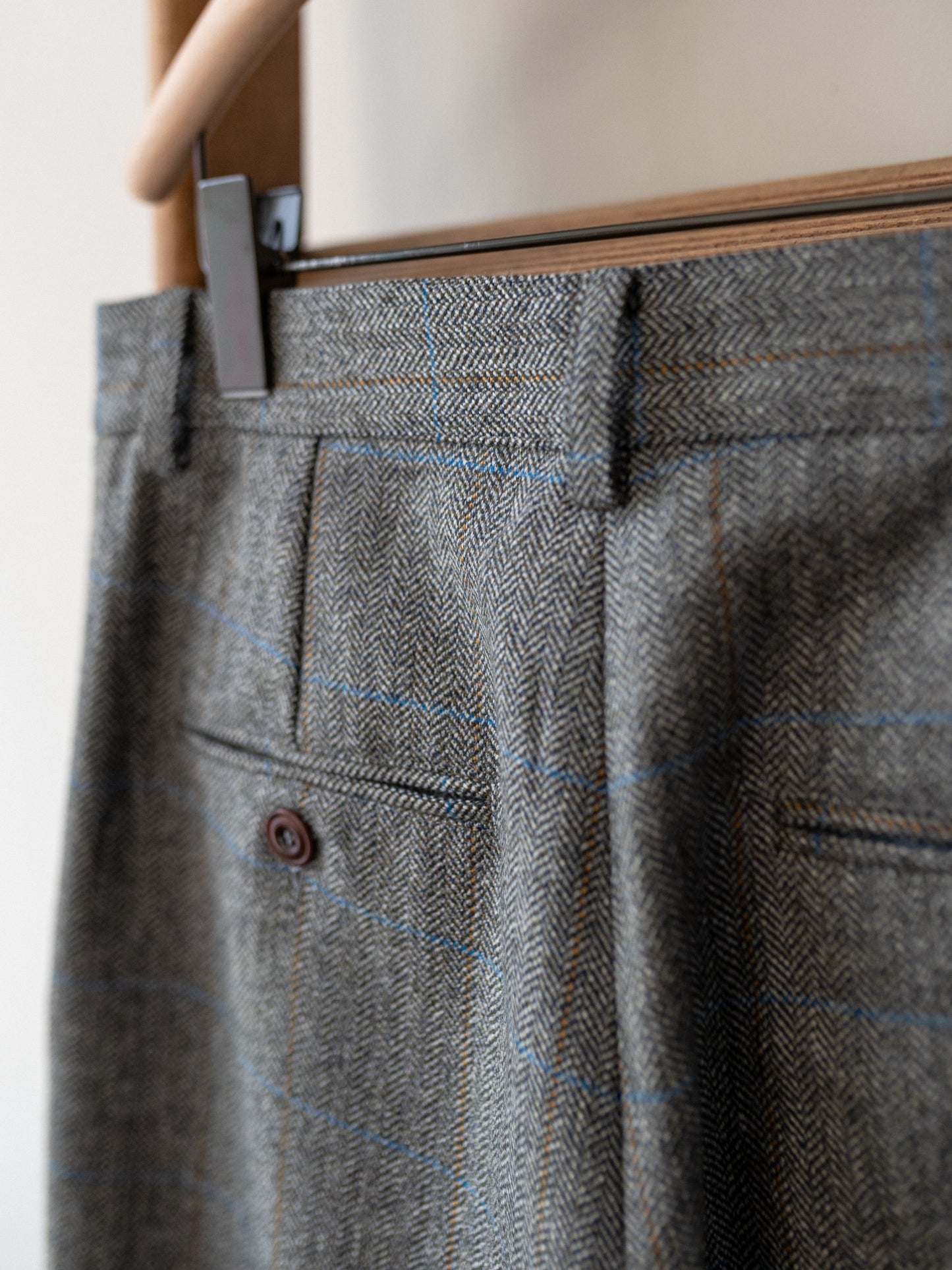 Scottish Merino Wool Trouser / Grey Herringbone