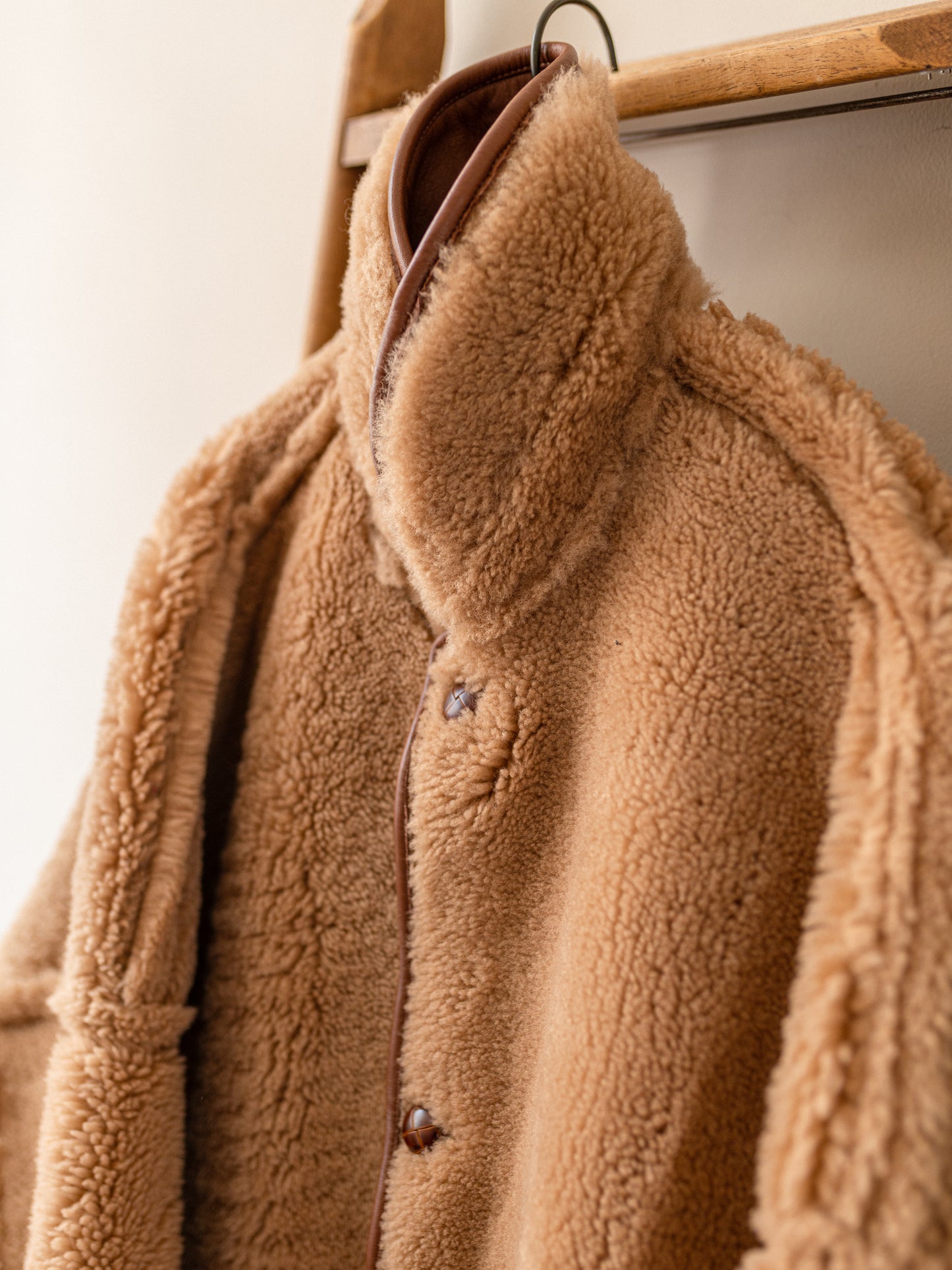 Sheepskin Reversible Poncho Coat / Tan