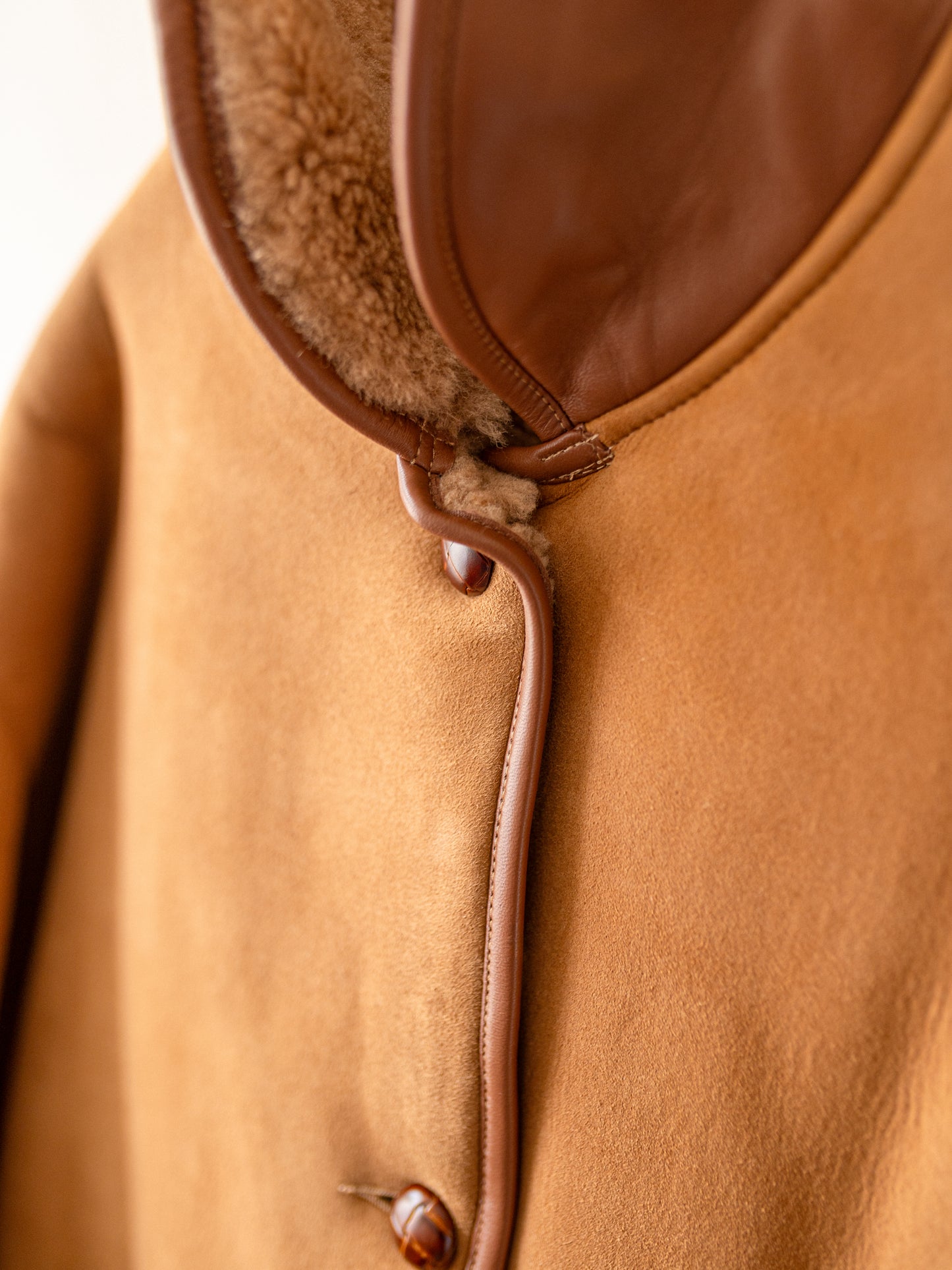 Sheepskin Reversible Poncho Coat / Tan