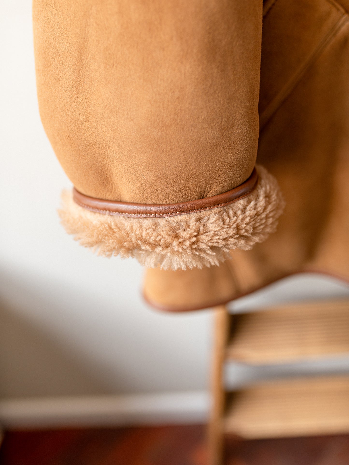 Sheepskin Reversible Poncho Coat / Tan