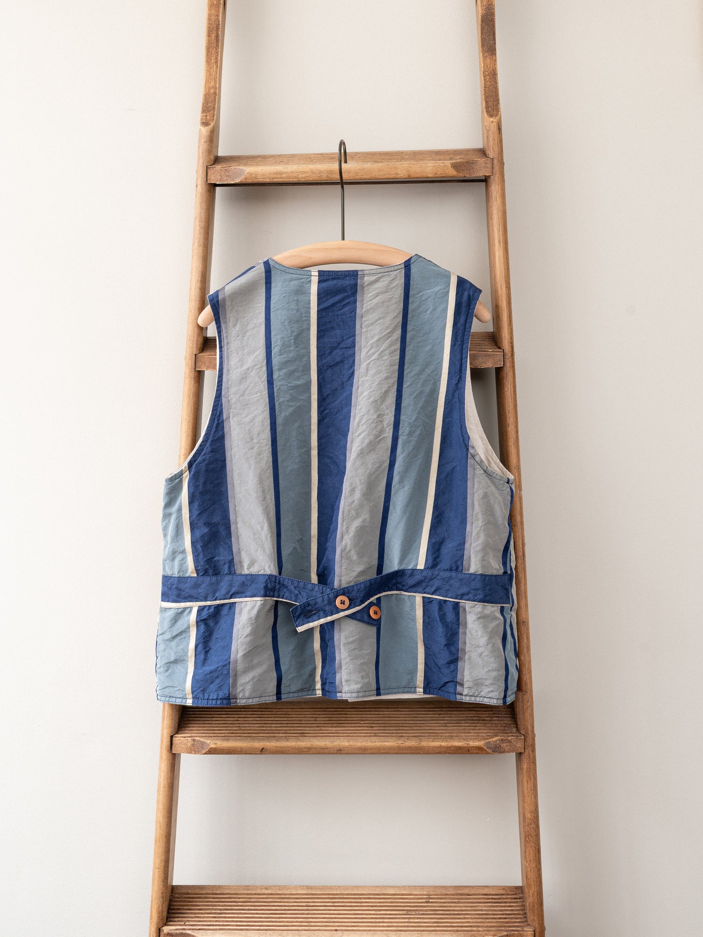 Silk Reversible Vest / Blue Stripe