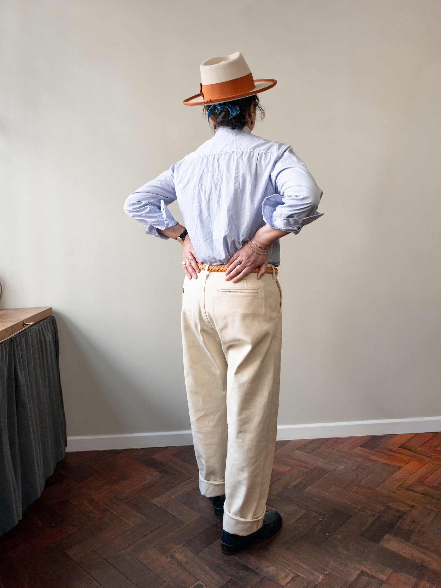 Straight-Leg Japanese Selvedge Denim Trousers / Ivory