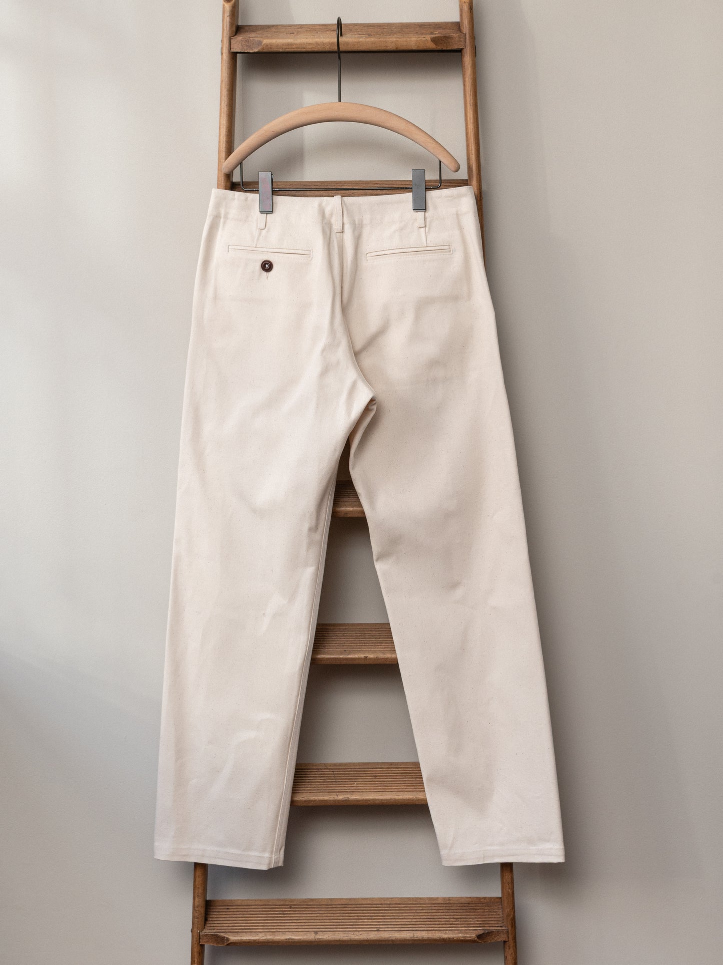 Straight-Leg Japanese Selvedge Denim Trousers / Ivory