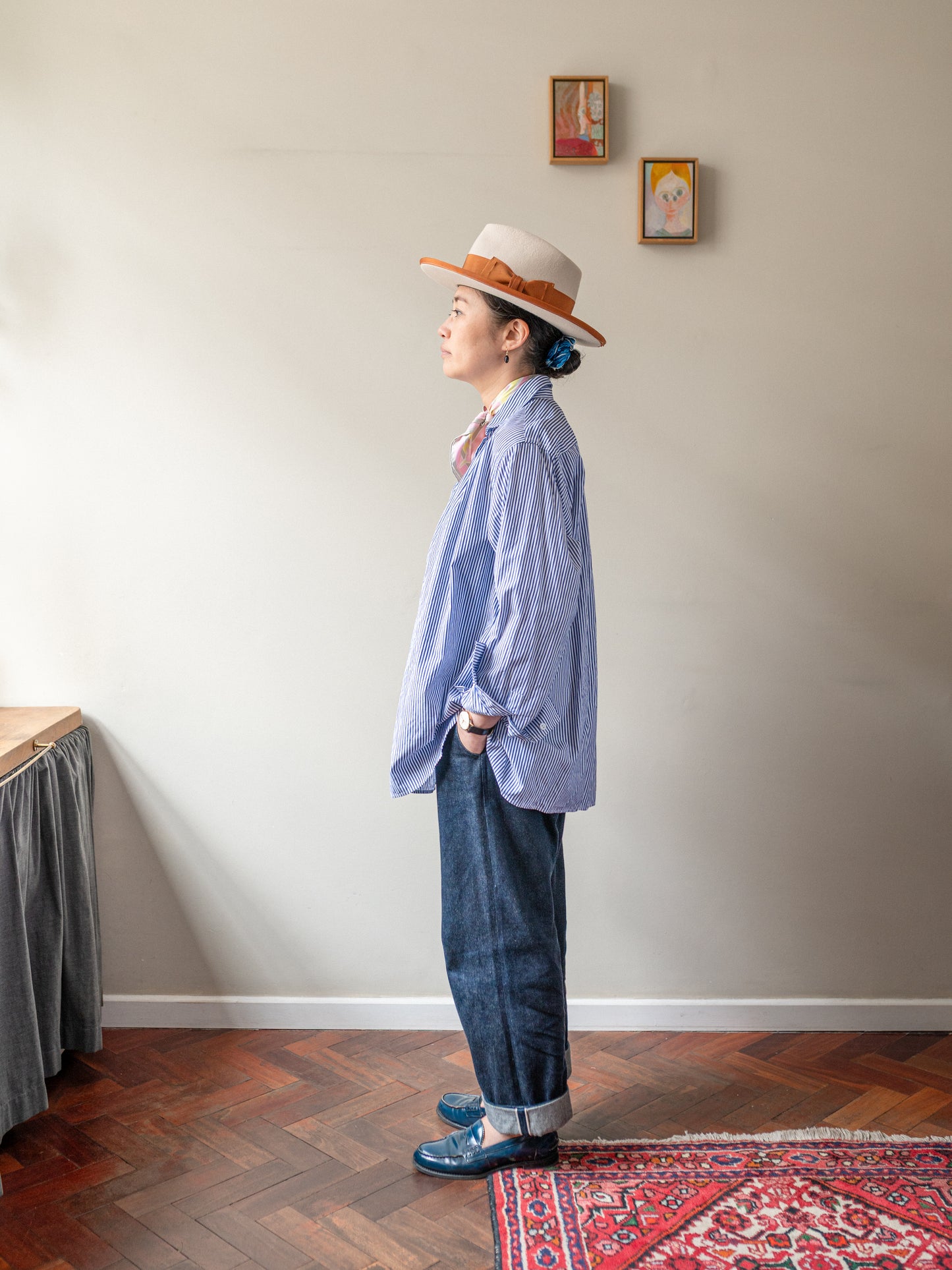 Striped Cotton Smock | Navy & White