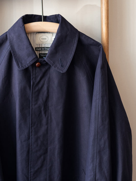 A-Line Balmacaan / Dry Wax Cotton Navy