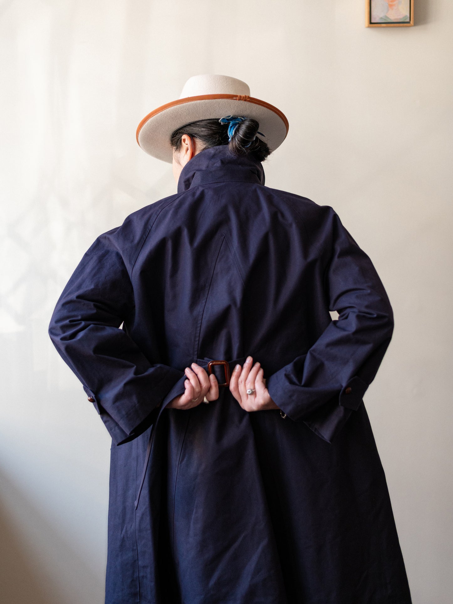 A-Line Balmacaan / Dry Wax Cotton Navy