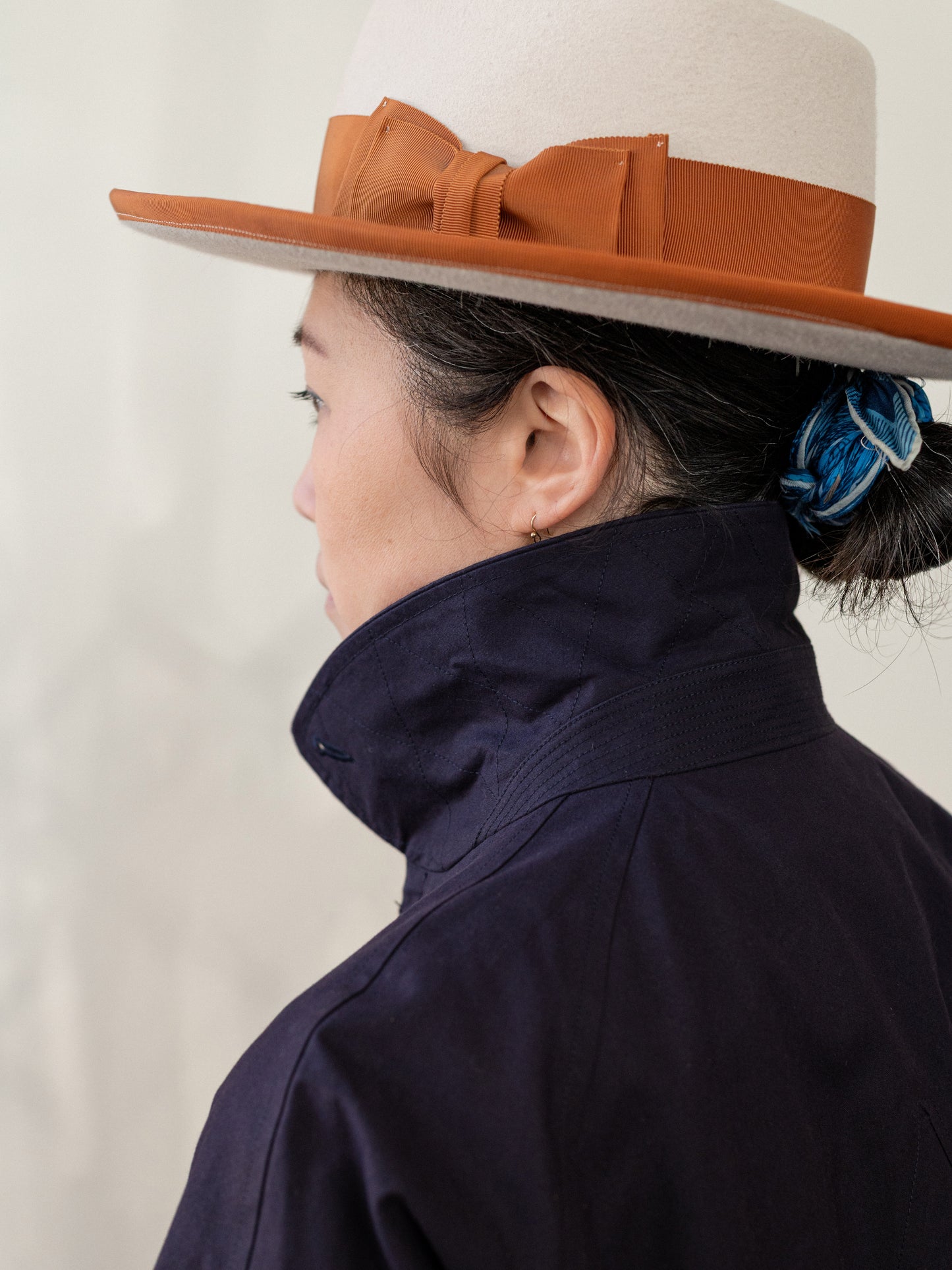 A-Line Balmacaan / Dry Wax Cotton Navy