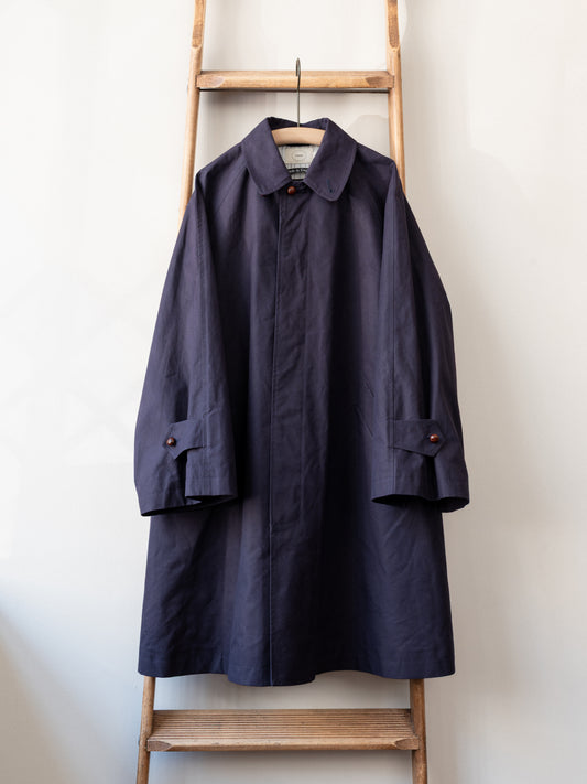 A-Line Balmacaan / Dry Wax Cotton Navy