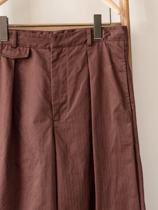 Wide Trouser / Cotton Herringbone Chestnut