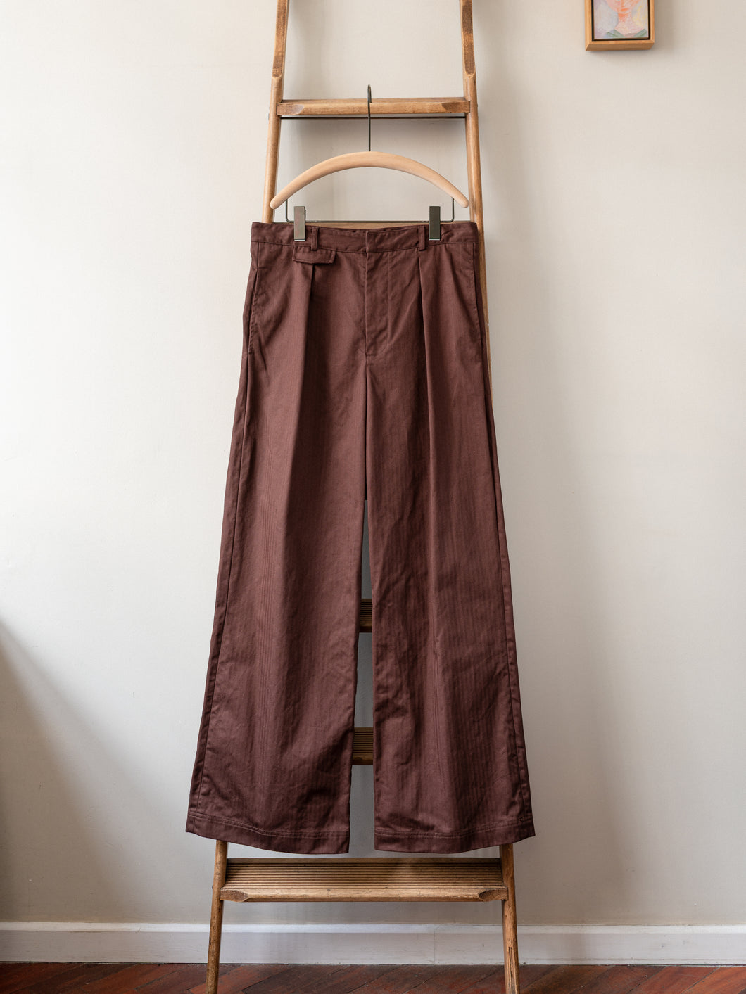 Wide Trouser / Cotton Herringbone Chestnut