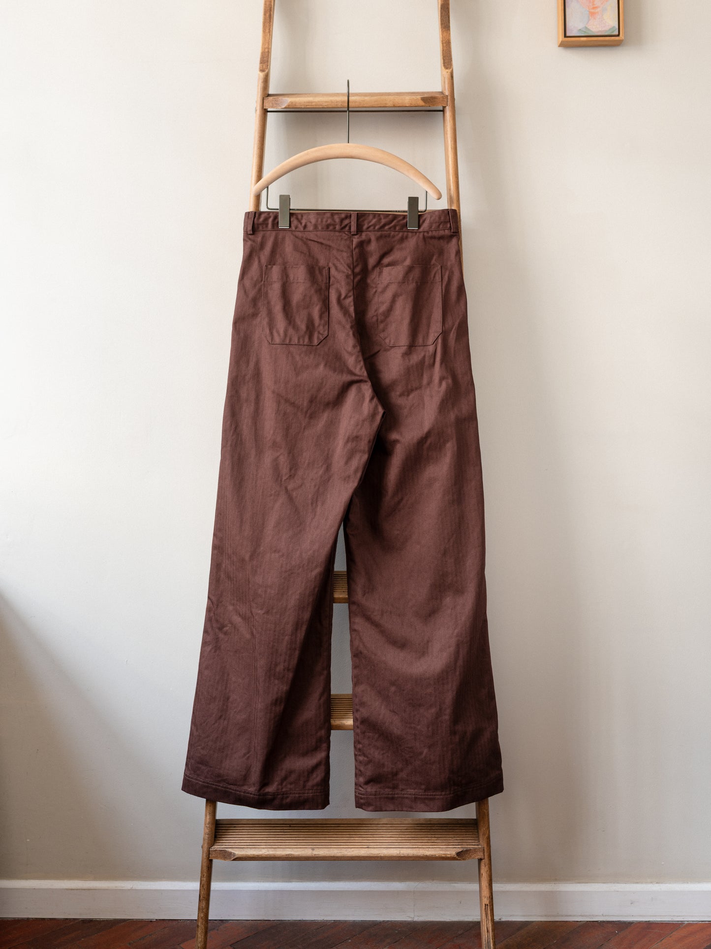 Wide Trouser / Cotton Herringbone Chestnut