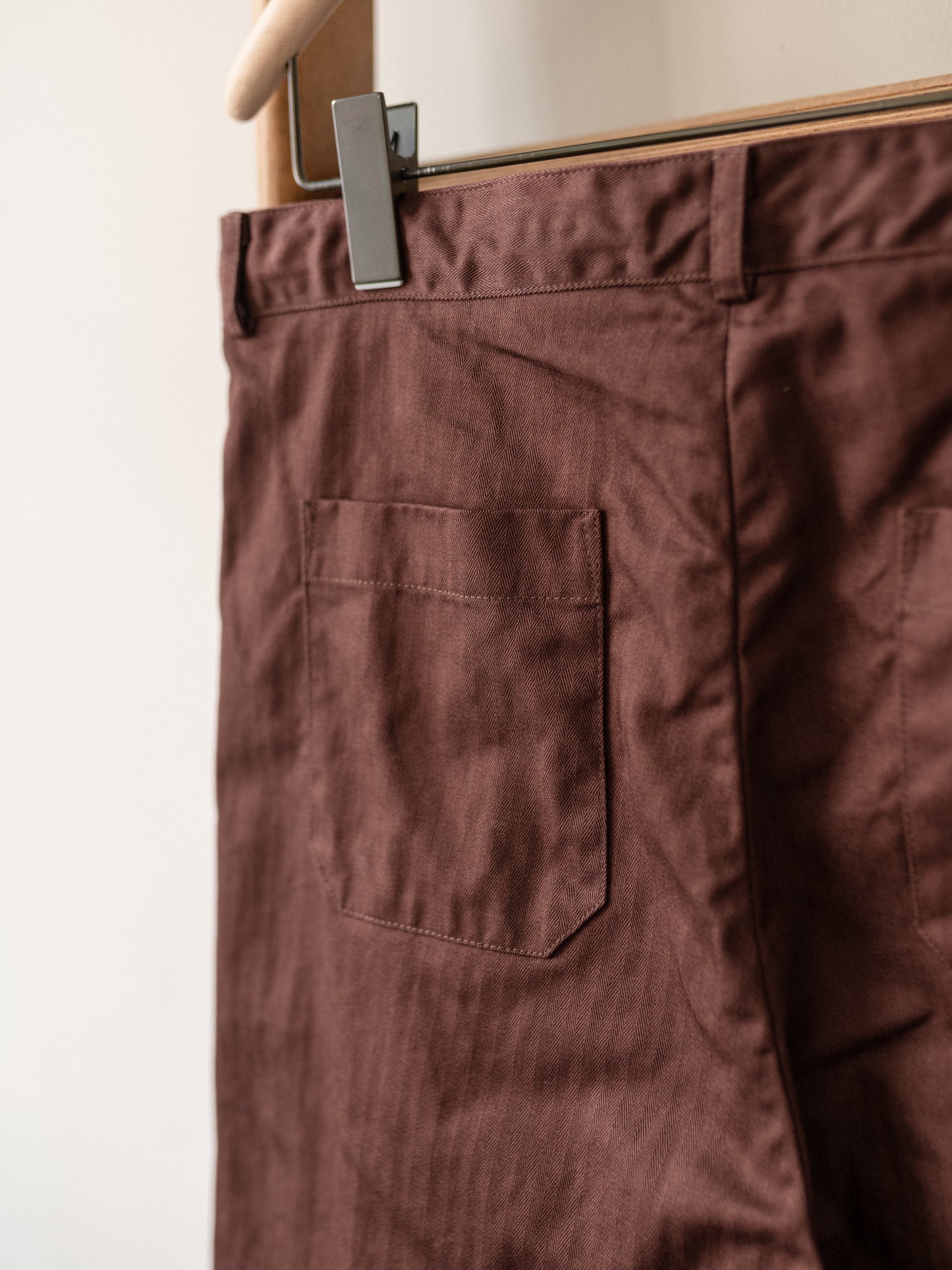 Wide Trouser / Cotton Herringbone Chestnut