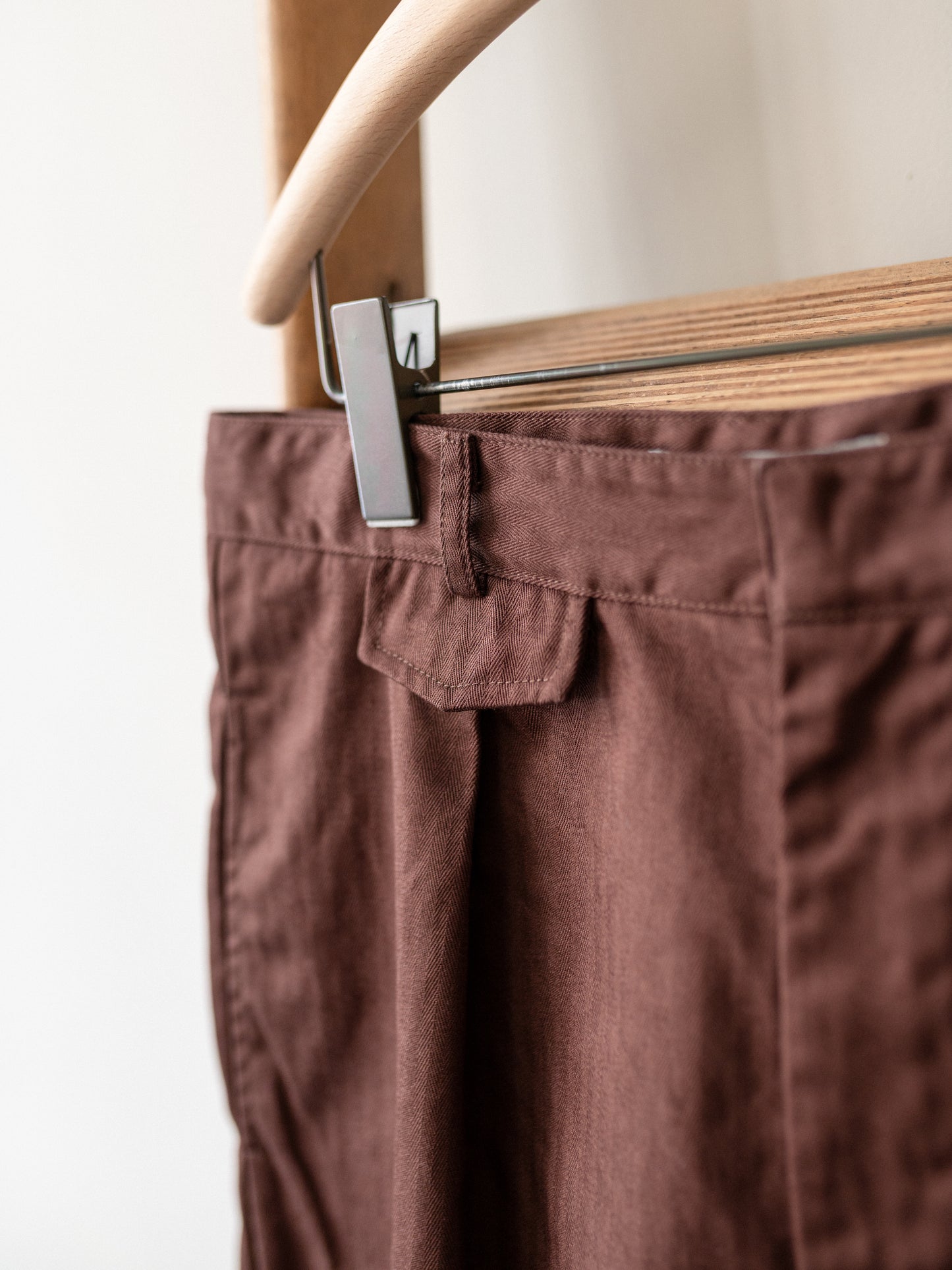 Wide Trouser / Cotton Herringbone Chestnut