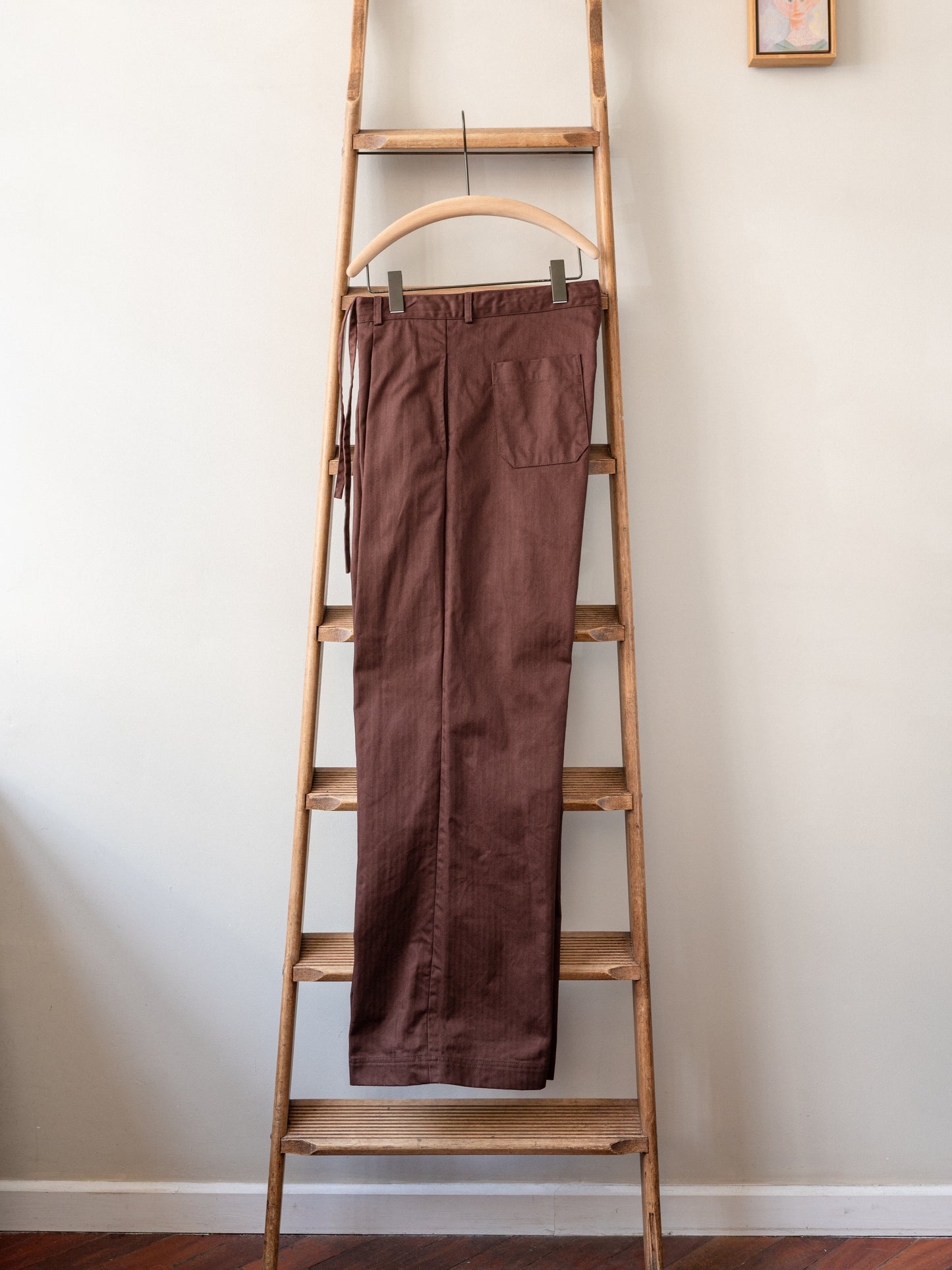 Wide Trouser / Cotton Herringbone Chestnut