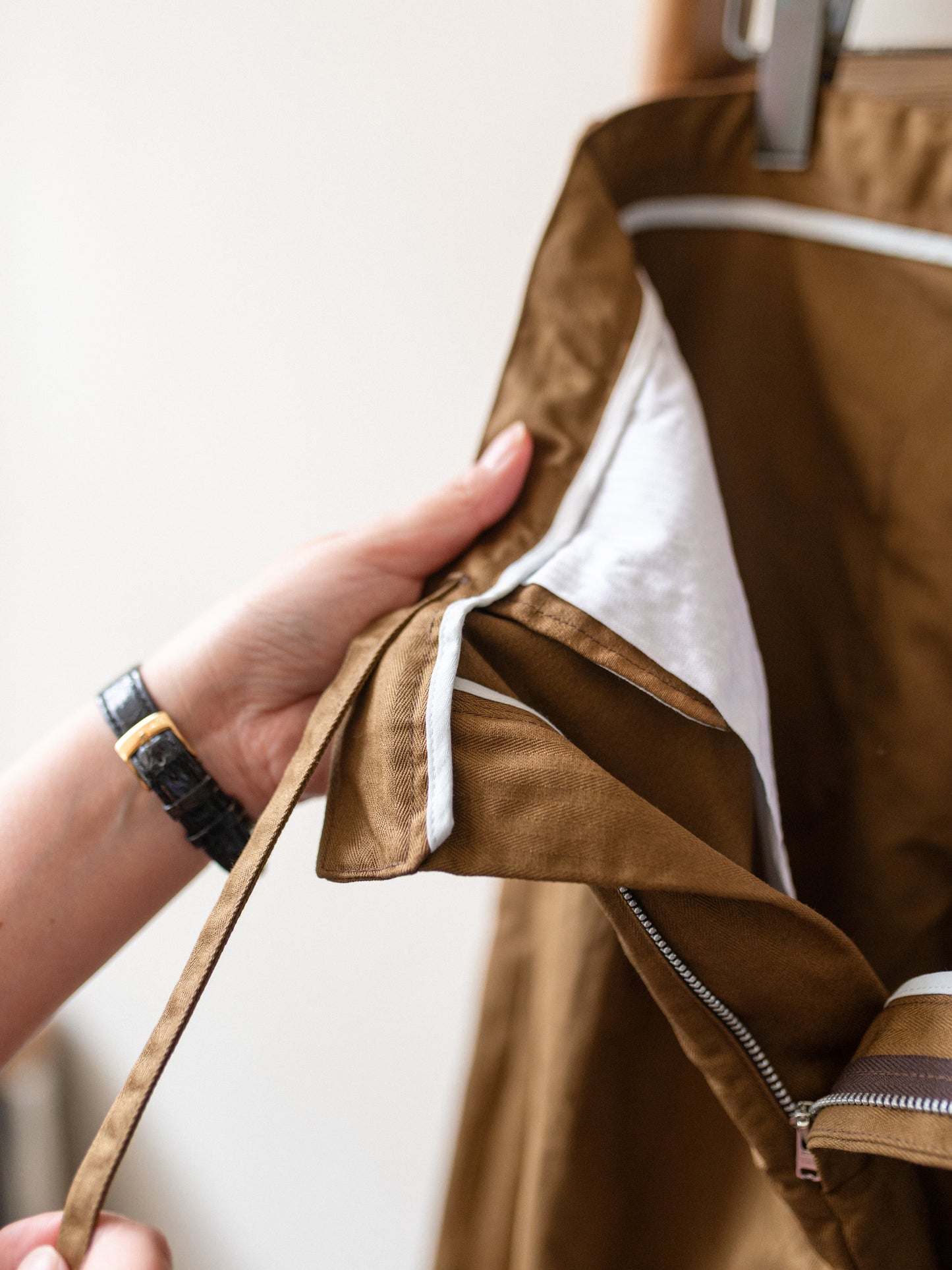 Wide Trouser / Cotton Herringbone Tobacco