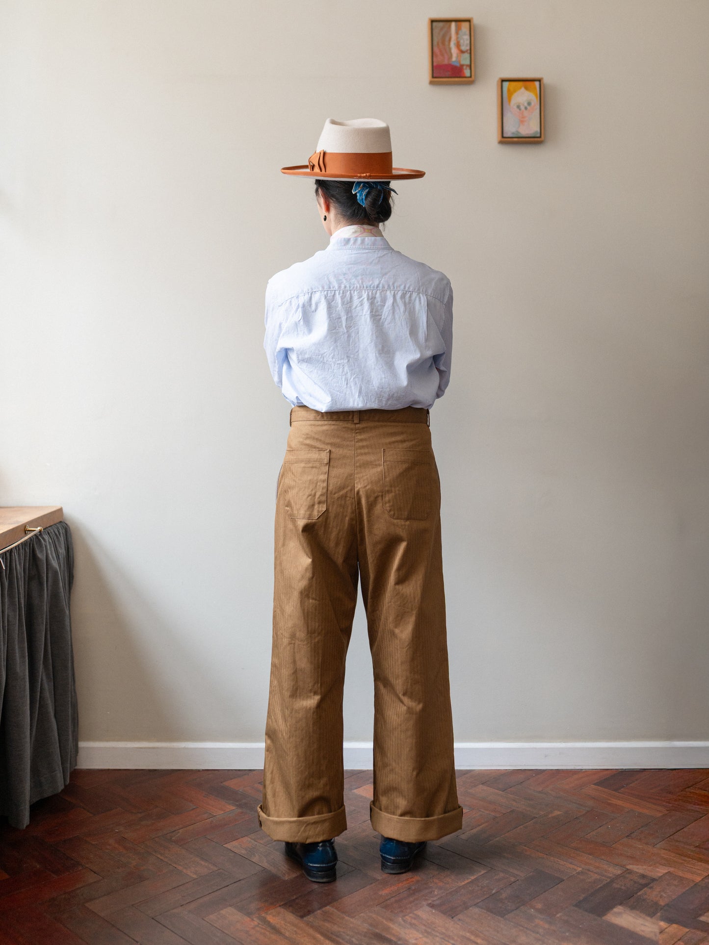 Wide Trouser / Cotton Herringbone Tobacco