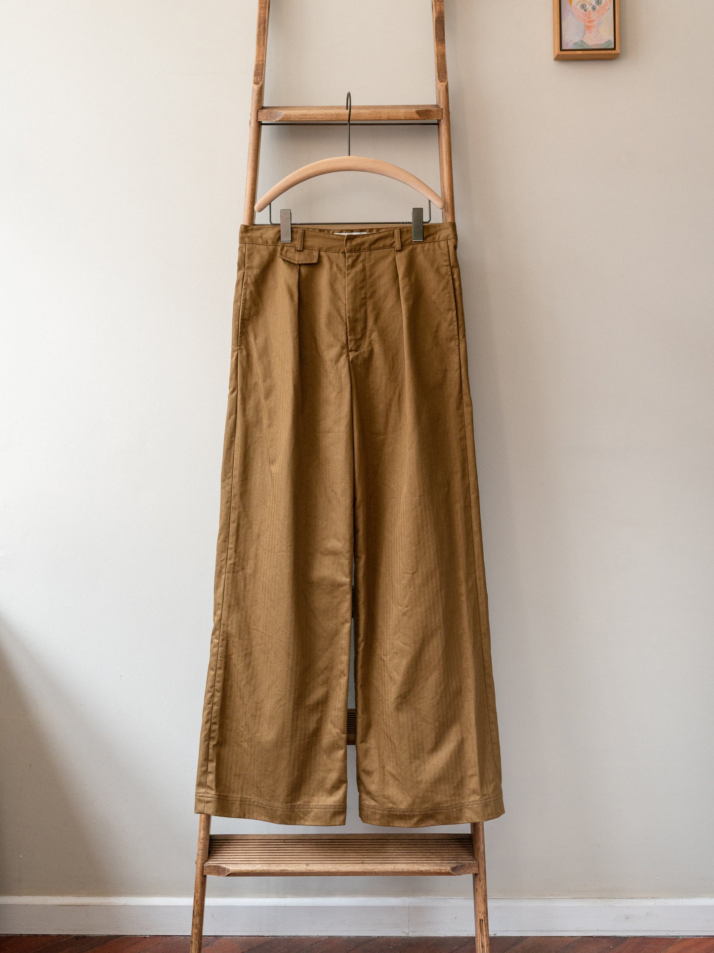 Wide Trouser / Cotton Herringbone Tobacco