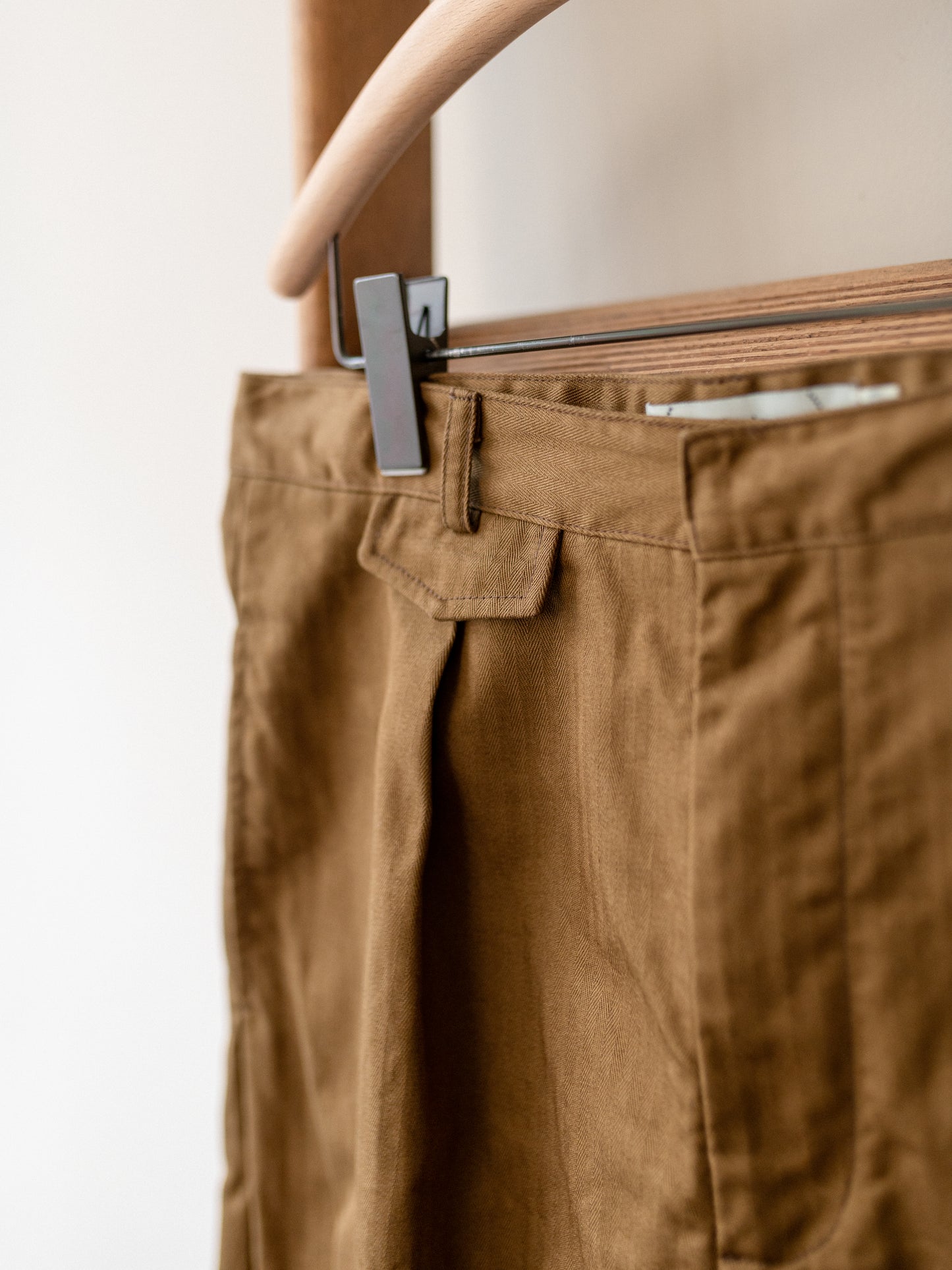 Wide Trouser / Cotton Herringbone Tobacco