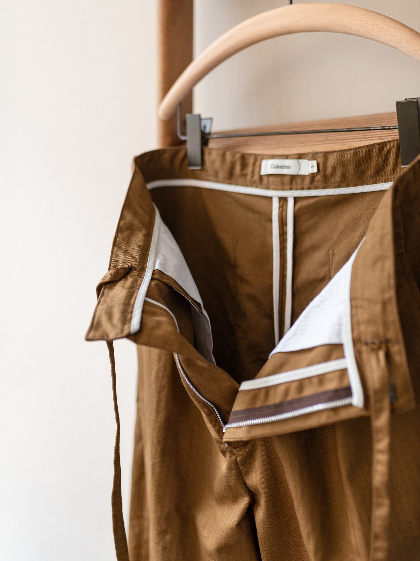 Wide Trouser / Cotton Herringbone Tobacco
