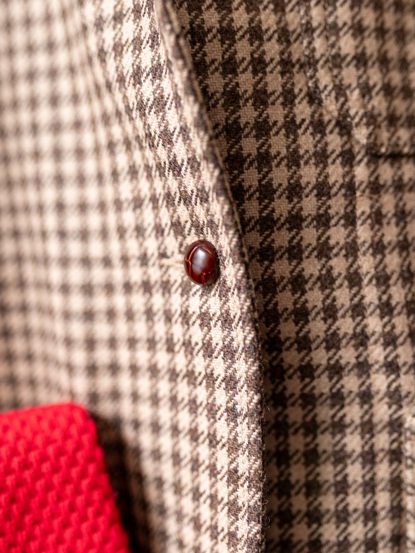 Worker Jacket / Brown Houndstooth Cheviot Tweed