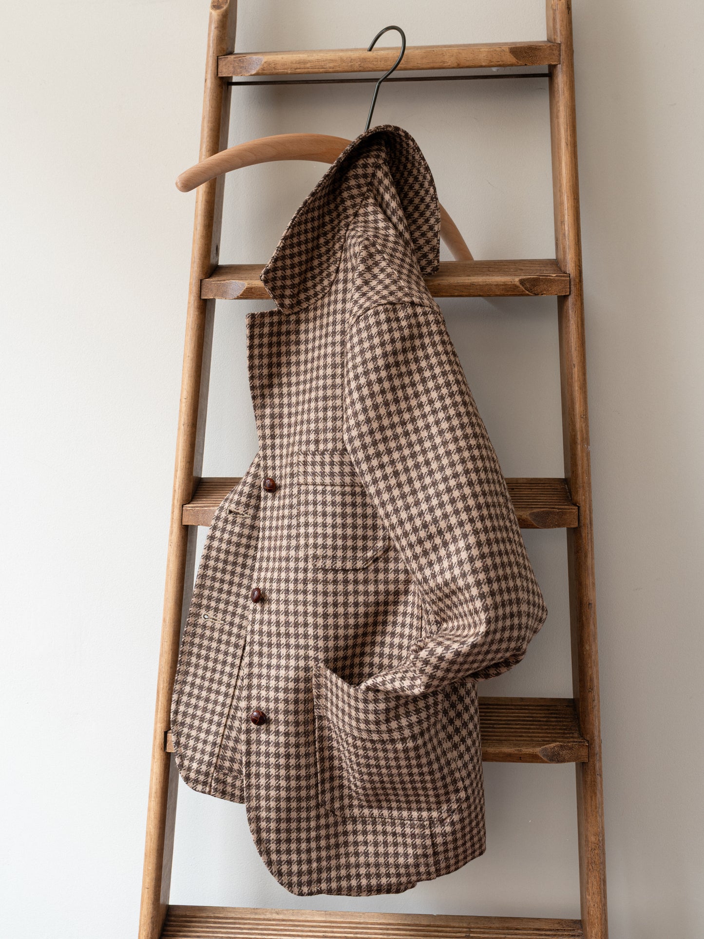 Worker Jacket / Brown Houndstooth Cheviot Tweed