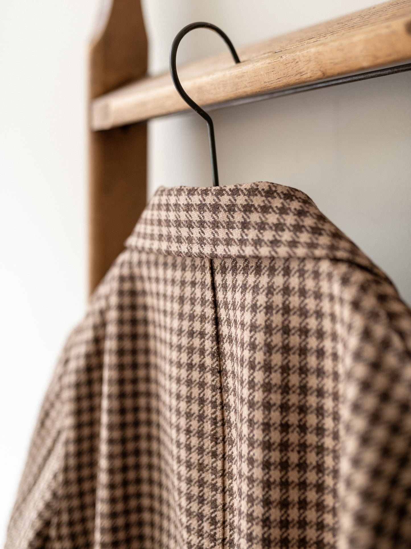 Worker Jacket / Brown Houndstooth Cheviot Tweed