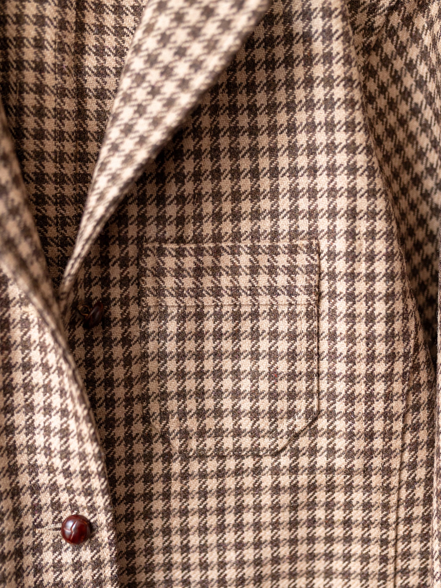 Worker Jacket / Brown Houndstooth Cheviot Tweed