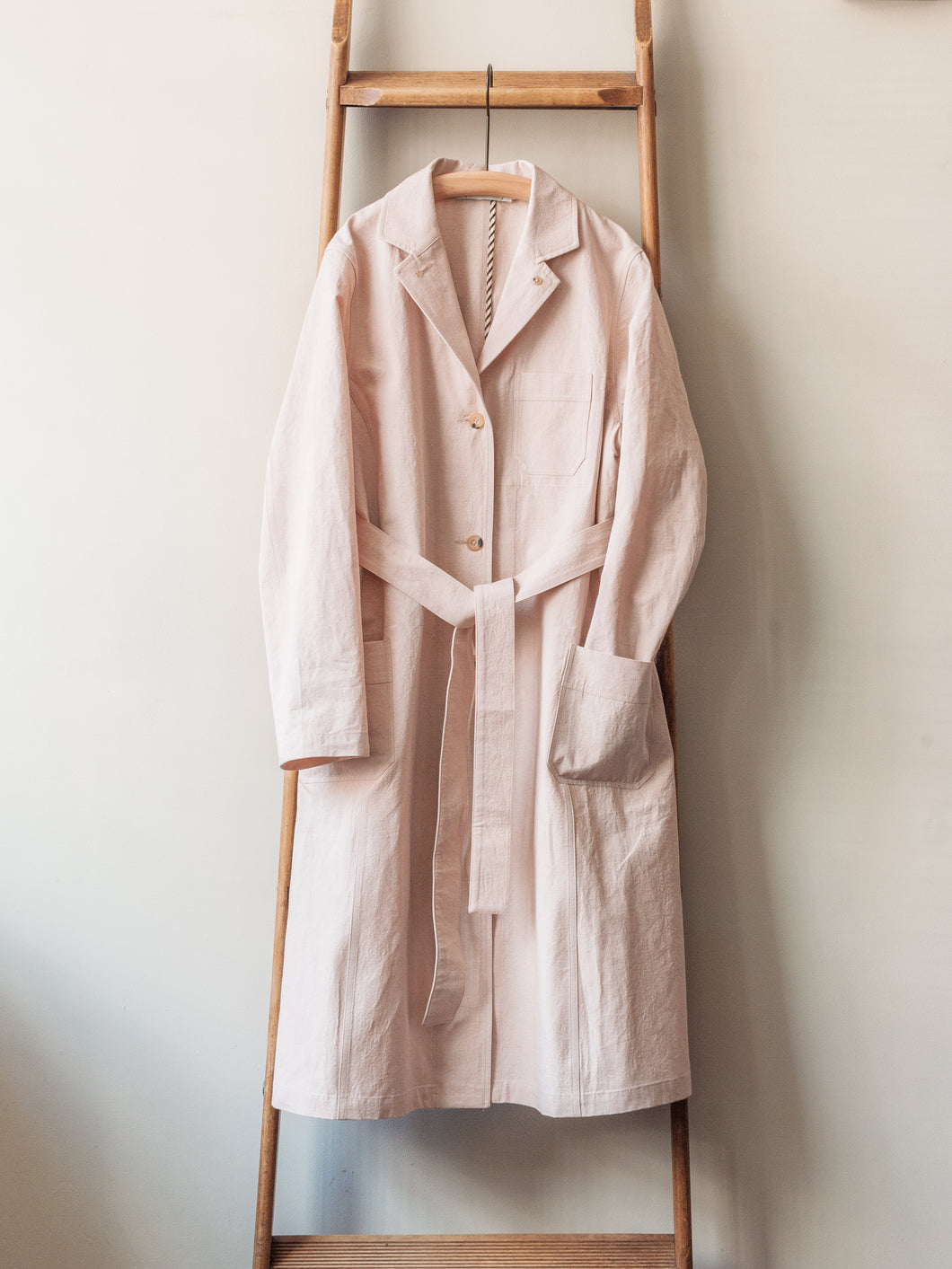 Cotton Linen Shop Coat / Dusty Pink
