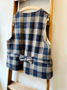 Tweed Reversible Vest / Navy Check