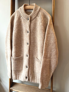 Lambswool Wool Shetland Yarn Cardigan / Tusk