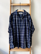 Indigo Cotton Check Smock / Indigo