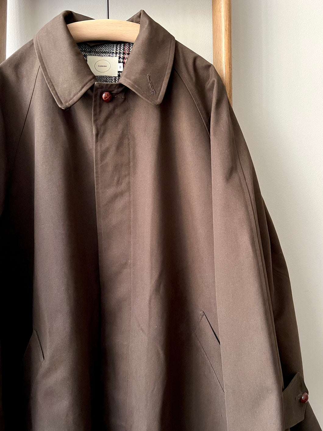 Balmacaan coat Cotton Drill / Brown