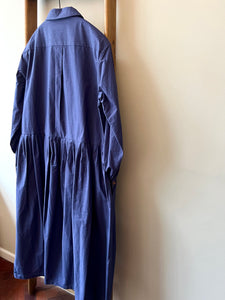 Typewriter Cotton Dress / Blue