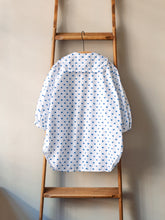 Cut Jaquard Mini Sailor Top / Blue Dots