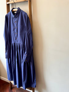 Typewriter Cotton Dress / Blue