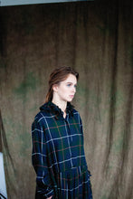 Tartan Check Ruffle Collar Dress / Green Tartan