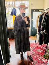 Irish Linen Gingham Dress / Brown